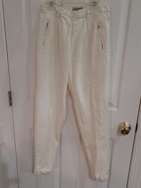 LondonJean Vintage Cream Tailored Denim Pants - Size 10